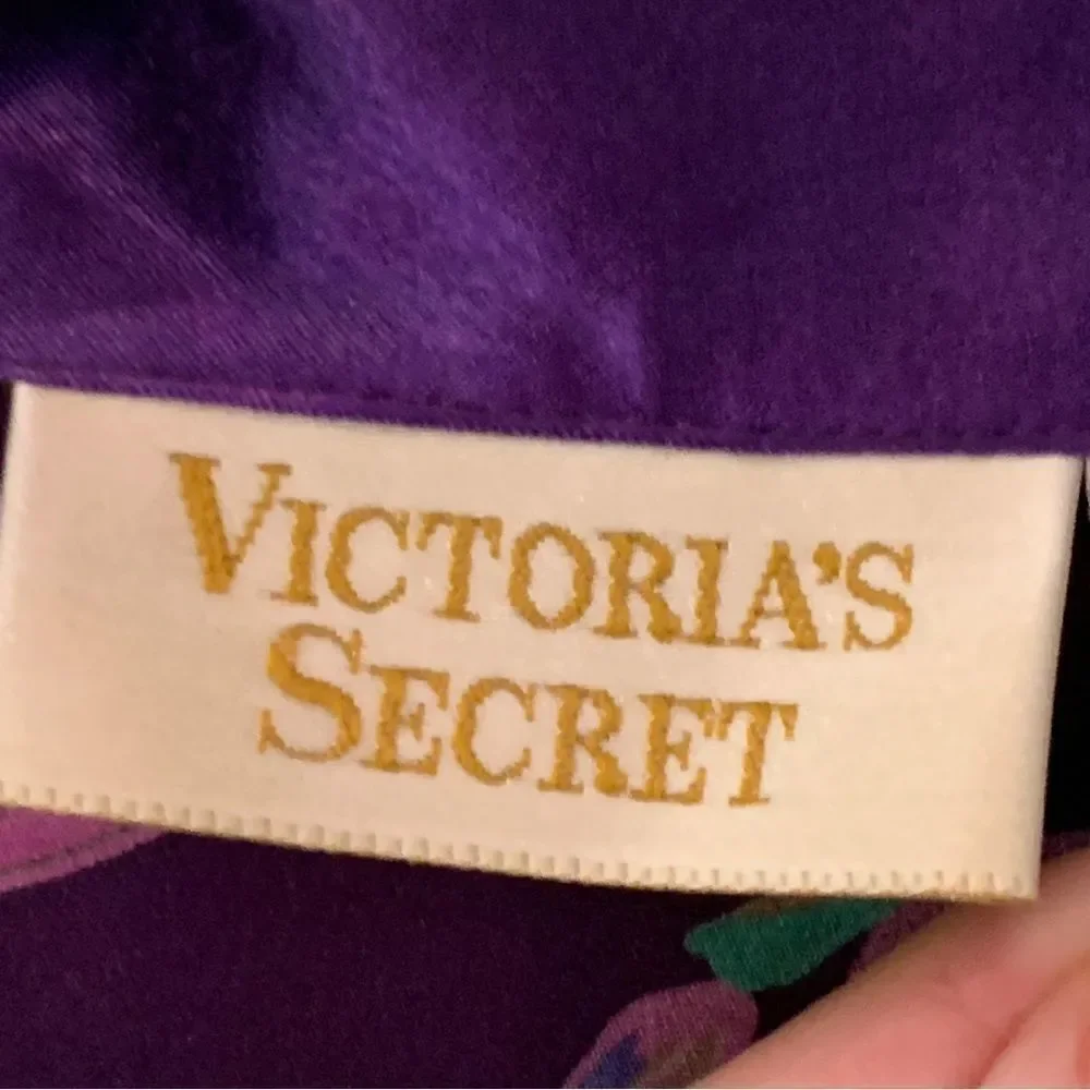 Vintage Victoria’s Secret Oversized Nightshirt Kimono Purple Rose Paisley Small - Picture 10 of 12